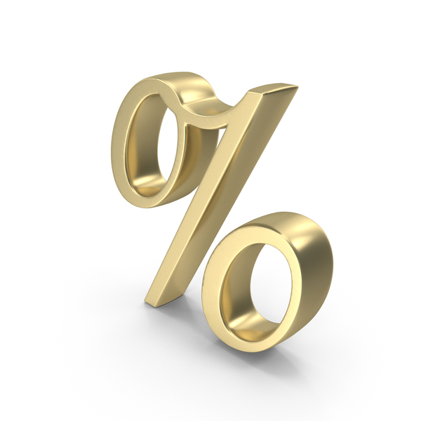 Symbols: Stylish Gold Percentage Symbol PNG & PSD Images