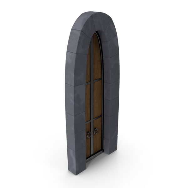 Exterior: Stylized Old Castle Door PNG & PSD Images