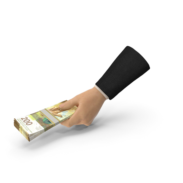 Suit Hand Holding a Swiss Franc Banknote Bills Stack PNG & PSD Images