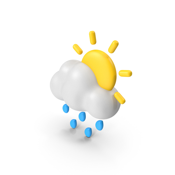 Meteorology Symbols: Sunshowers Weather Icon PNG & PSD Images