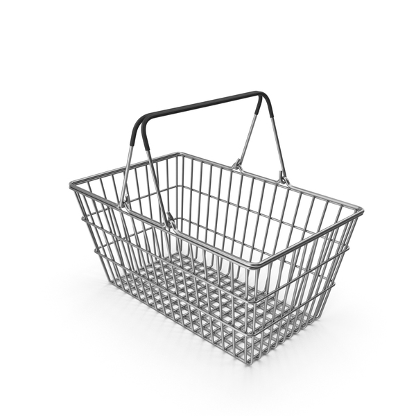 Shopping: Supermarket Basket With Black Plastic PNG & PSD Images