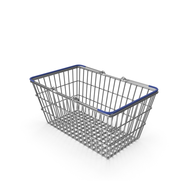Shopping: Supermarket Basket with Blue Plastic PNG & PSD Images