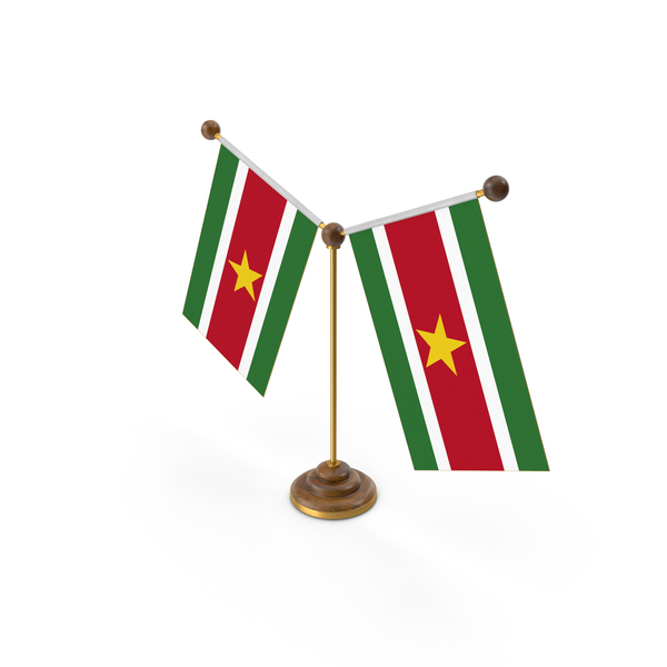 Suriname Country Y Shaped Double Table Flag Stand PNG & PSD Images