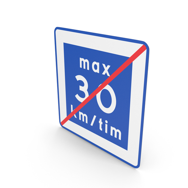 Traffic Signs: Swedish Sign End of Low Speed Road PNG & PSD Images
