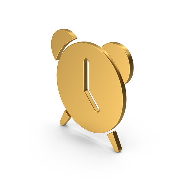 Logo: Symbol Alarm Clock Gold PNG & PSD Images