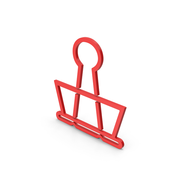 Clips: Symbol Binder Clip Red PNG & PSD Images