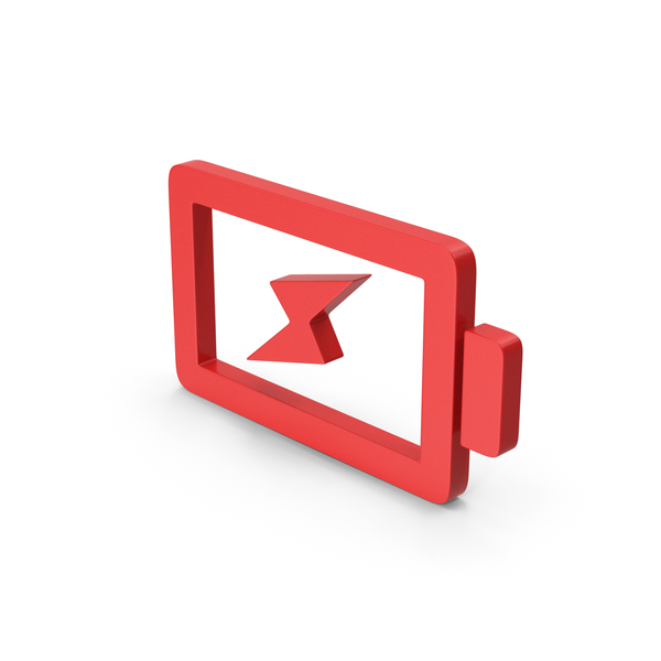 Logo: Symbol Charging Battery Red PNG & PSD Images