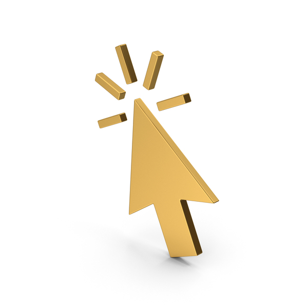 Cursor: Symbol Click Gold PNG & PSD Images
