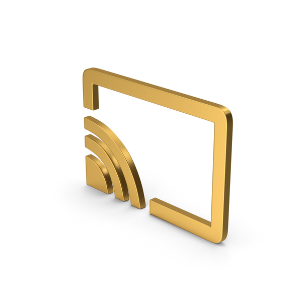 Computer Icon: Symbol Connect To TV Gold PNG & PSD Images