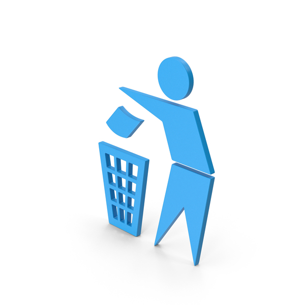Computer Icon: Symbol Do Not Litter Blue PNG & PSD Images