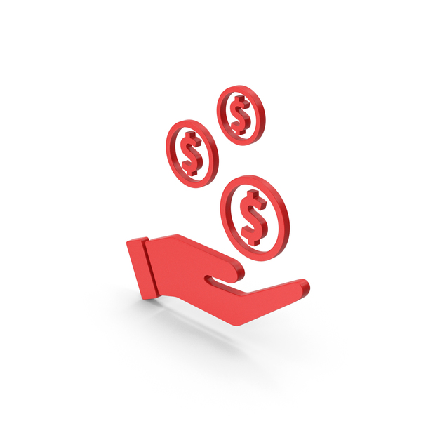 Sign: Symbol Dollar In Hand Red PNG & PSD Images