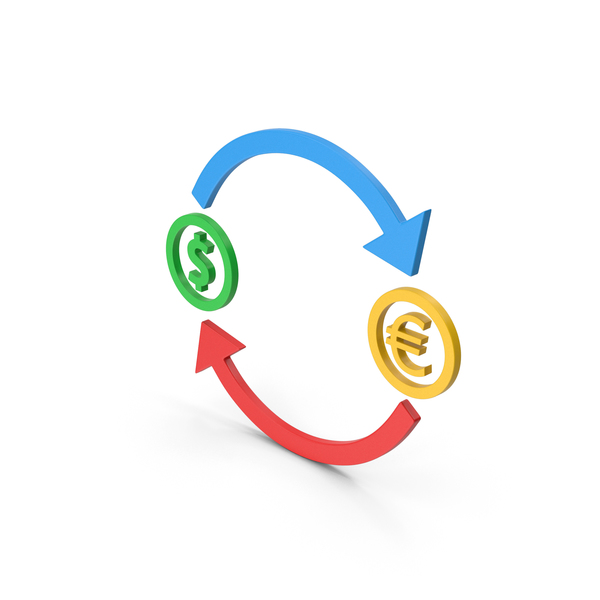 Symbols: Symbol Exchange Dollar With Euro Colored PNG & PSD Images