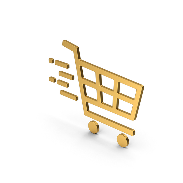 Cart: Symbol Fast Shopping Gold PNG & PSD Images