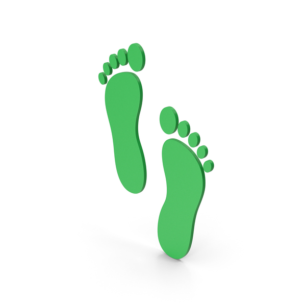 Computer Icon: Symbol Footprint Green PNG & PSD Images