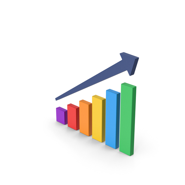 Line Chart: Symbol Graph With Arrow Colored PNG & PSD Images