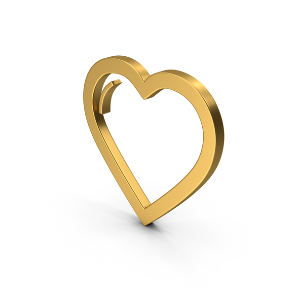 Symbol Heart Gold PNG Images & PSDs for Download | PixelSquid - S115494313