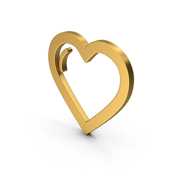 Symbol Heart Gold PNG Images & PSDs for Download | PixelSquid - S115501558