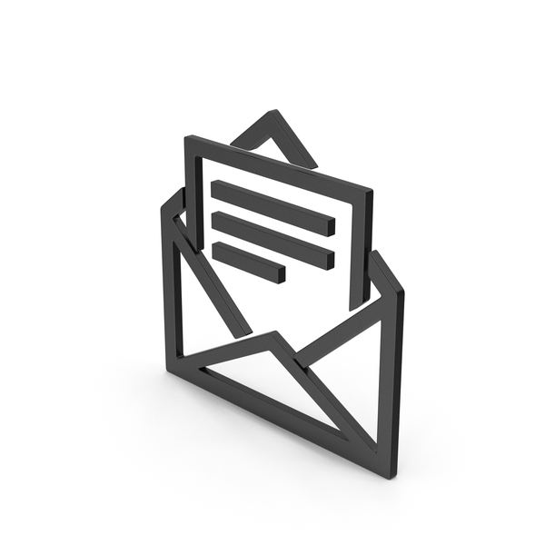 Computer Icon: Symbol Letter With Paper Black PNG & PSD Images