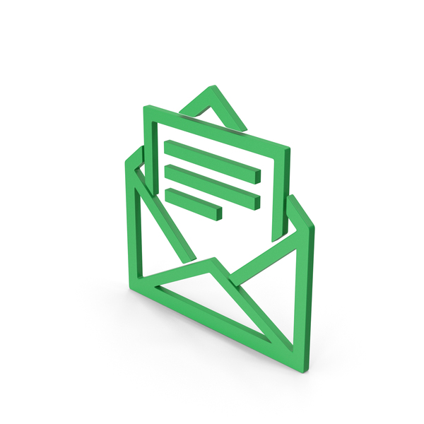Computer Icon: Symbol Letter With Paper Green PNG & PSD Images