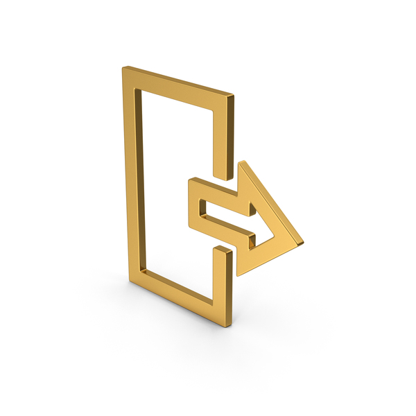 Computer Icon: Symbol Logout Gold PNG & PSD Images
