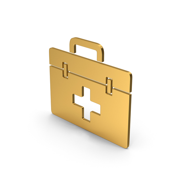 First Aid: Symbol Medical Kit Gold PNG & PSD Images