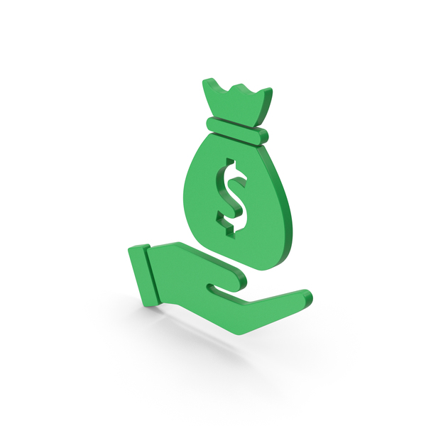 Dollar Sign: Symbol Money Bag In Hand Green PNG & PSD Images