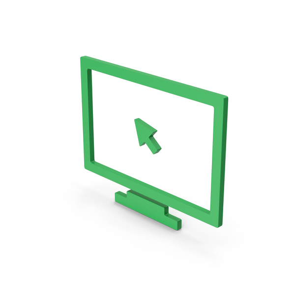 Computer: Symbol Monitor With Arrow Green PNG & PSD Images