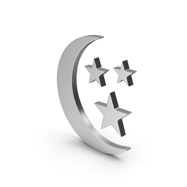 Meteorology Symbols: Symbol Moon With Stars Silver PNG & PSD Images Meteorology Symbols: Symbol Moon With Stars Silver PNG & PSD Images