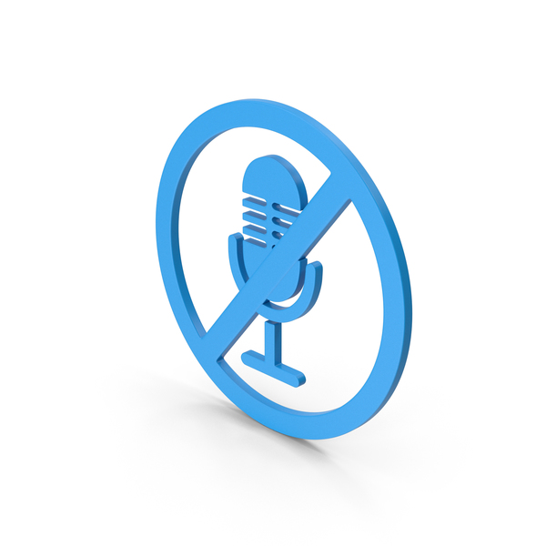 Computer Icon: Symbol No Microphone Blue PNG & PSD Images