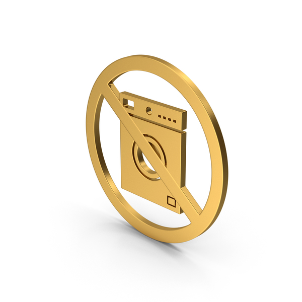Logo: Symbol No Washing Machine Gold PNG & PSD Images