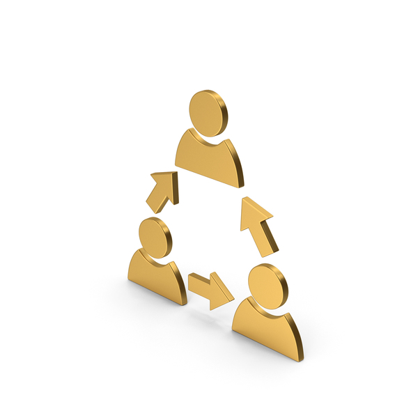 Computer Icon: Symbol People Connection Gold PNG & PSD Images