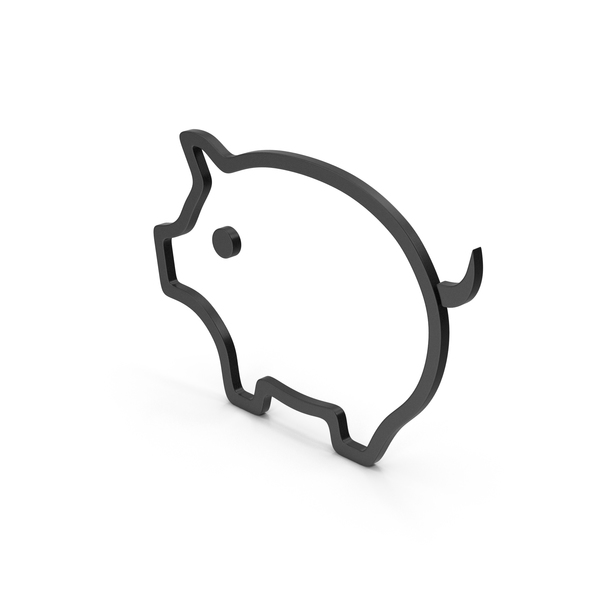 Piggy Bank: Symbol Pig Black PNG & PSD Images