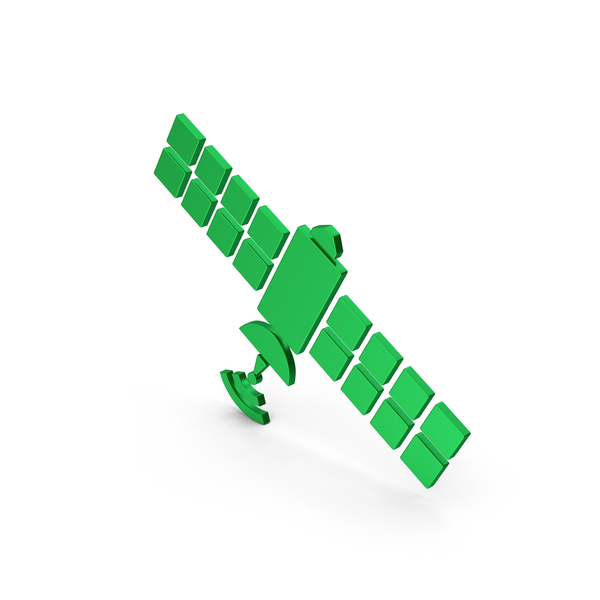 Symbol Satellite Green Metallic PNG & PSD Images