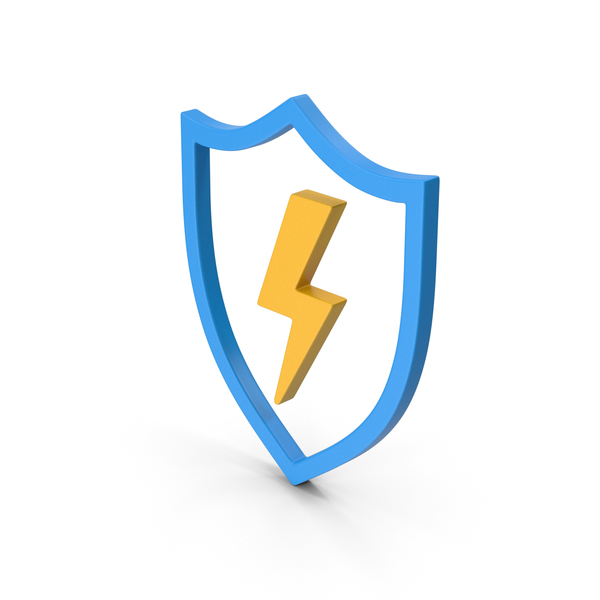 Symbol Shield And Lighting Colored PNG & PSD Images