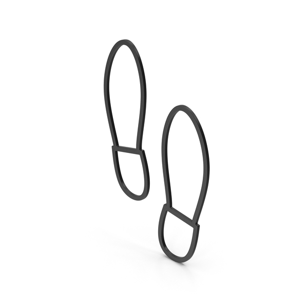 Computer Icon: Symbol Shoe Footprint Black PNG & PSD Images