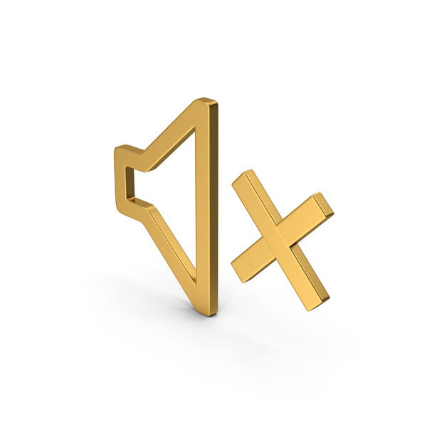Computer Icon: Symbol Sound OFF Gold PNG & PSD Images