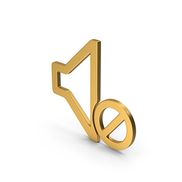 Logo: Symbol Sound OFF Gold PNG & PSD Images