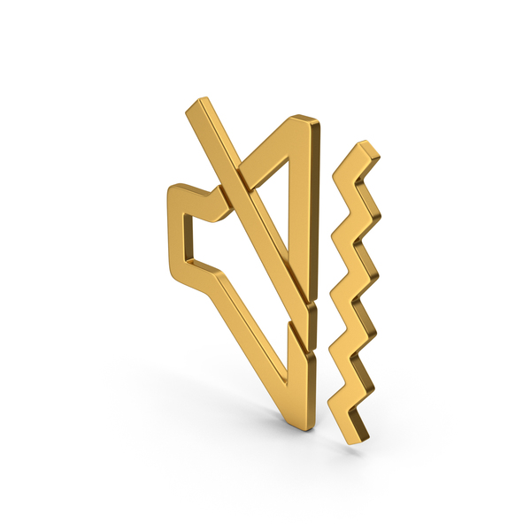 Computer Icon: Symbol Sound Vibrate Gold PNG & PSD Images