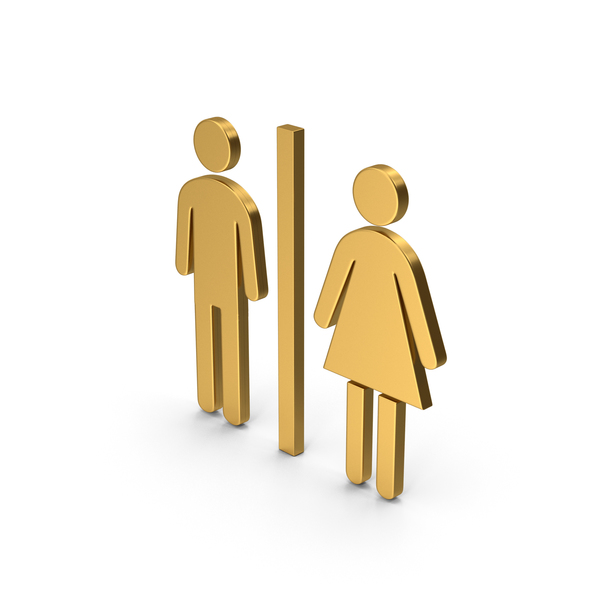 Toilet Sign: Symbol WC Gold PNG & PSD Images