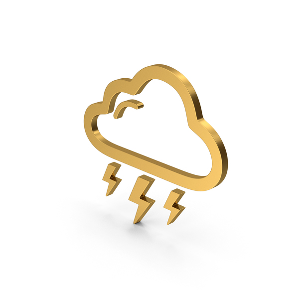 Meteorology Symbols: Symbol Weather Thunderstorm Gold PNG & PSD Images Meteorology Symbols: Symbol Weather Thunderstorm Gold PNG & PSD Images