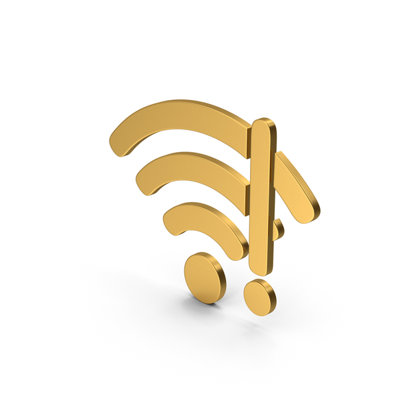 Wi Fi: Symbol WIFI Error Gold PNG & PSD Images