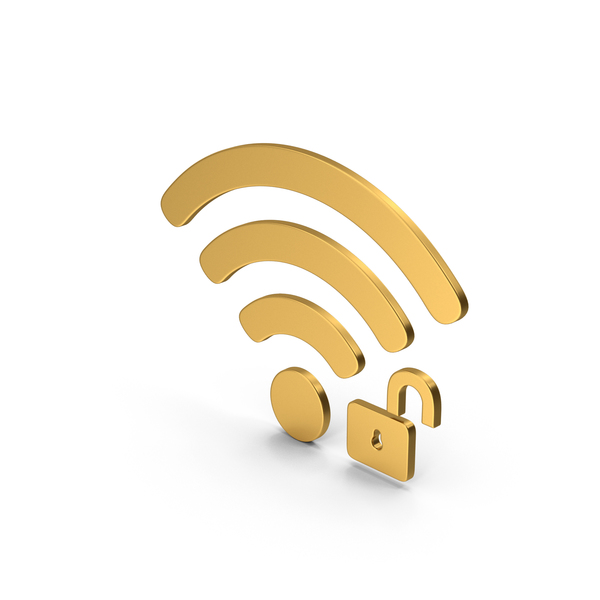 Wi Fi: Symbol WIFI Unlocked Gold PNG & PSD Images Wi Fi: Symbol WIFI Unlocked Gold PNG & PSD Images