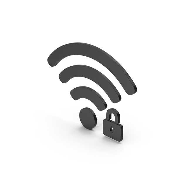 Wi Fi: Symbol WIFI With Password Black PNG & PSD Images