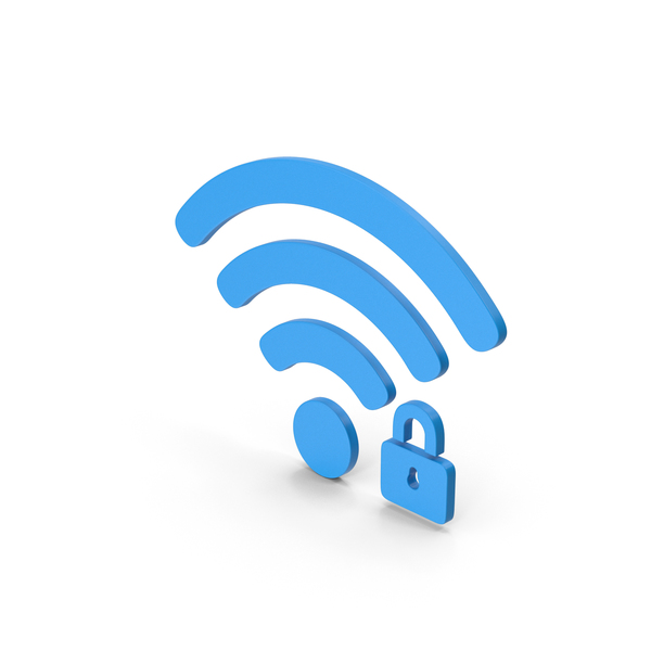Wi Fi: Symbol WIFI With Password Blue PNG & PSD Images