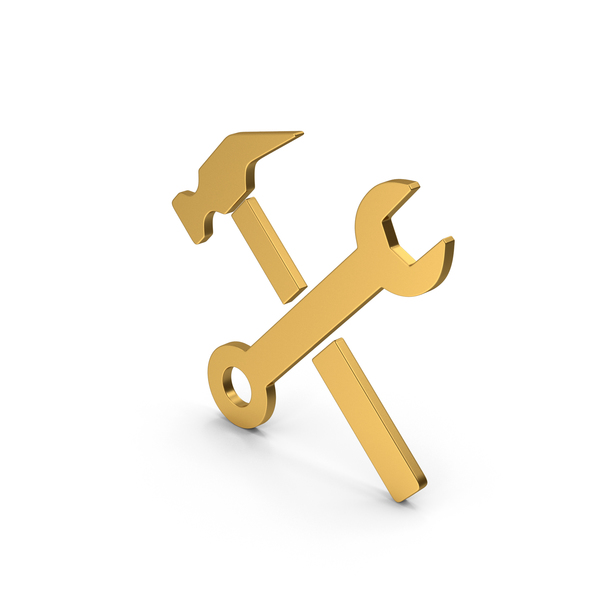 Symbols: Symbol Wrench And Hammer Gold PNG & PSD Images Symbols: Symbol Wrench And Hammer Gold PNG & PSD Images