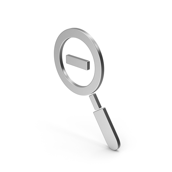Symbols: Symbol Zoom Minus Silver PNG & PSD Images