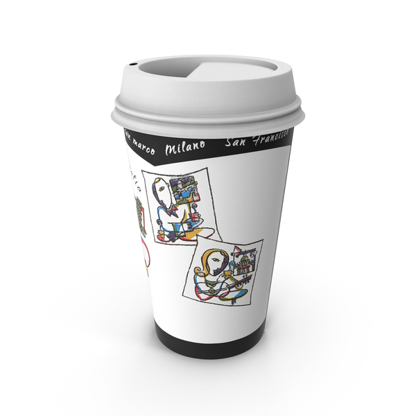 Paper: Takeout Coffee Cup (Picasso Design) PNG & PSD Images