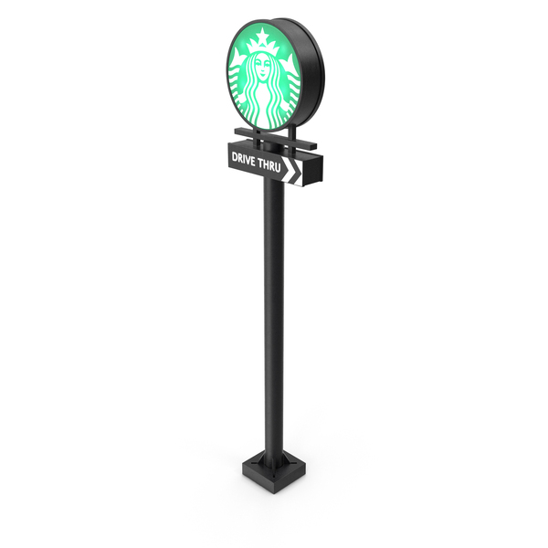 Sign: Tall Starbucks Drive Thru Signage Light On PNG & PSD Images Sign: Tall Starbucks Drive Thru Signage Light On PNG & PSD Images