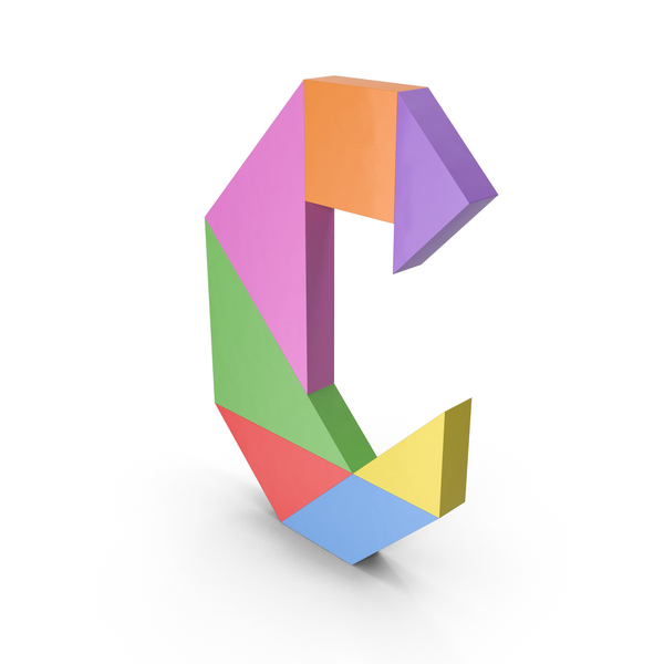 Language: Tangram Letter C PNG & PSD Images