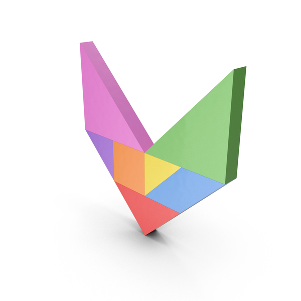 Language: Tangram Letter V PNG & PSD Images Language: Tangram Letter V PNG & PSD Images
